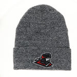 KNIT CUFF BEANIE BLACK MARLED